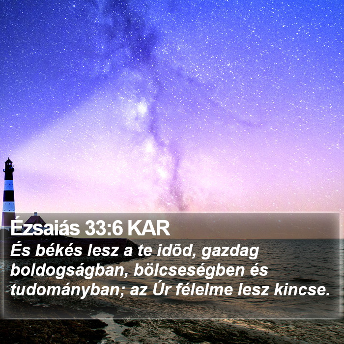 Ézsaiás 33:6 KAR Bible Study