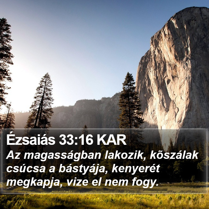 Ézsaiás 33:16 KAR Bible Study