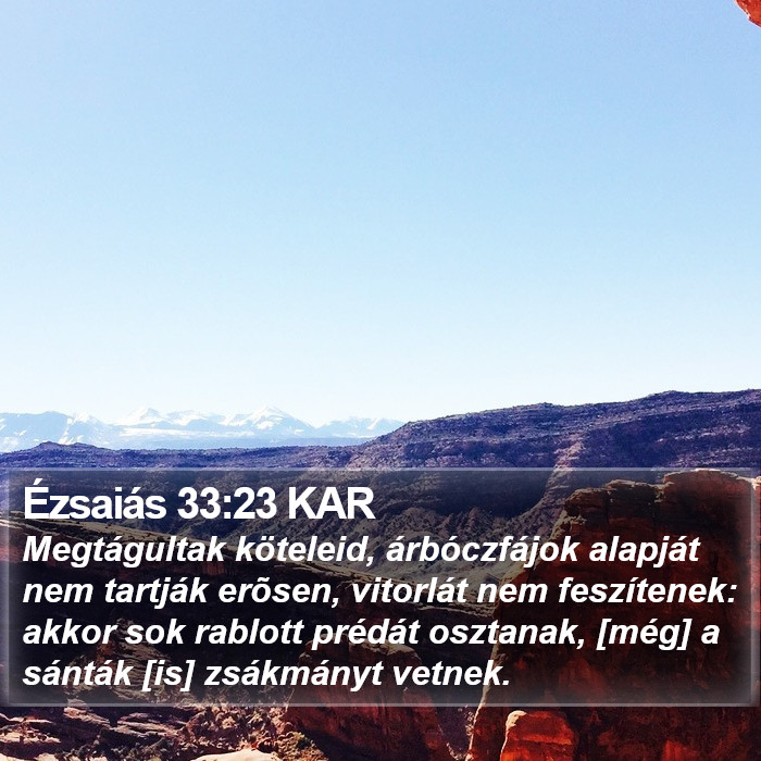 Ézsaiás 33:23 KAR Bible Study