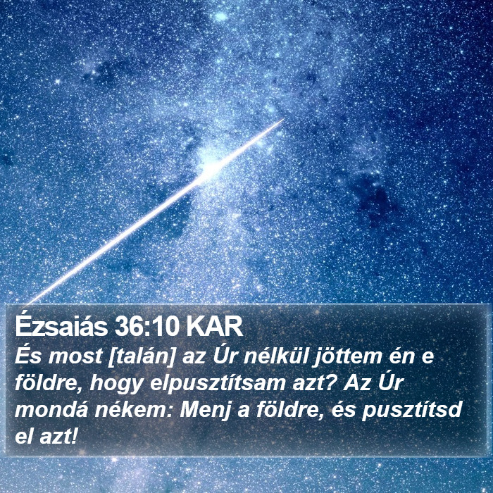 Ézsaiás 36:10 KAR Bible Study