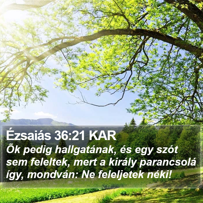 Ézsaiás 36:21 KAR Bible Study