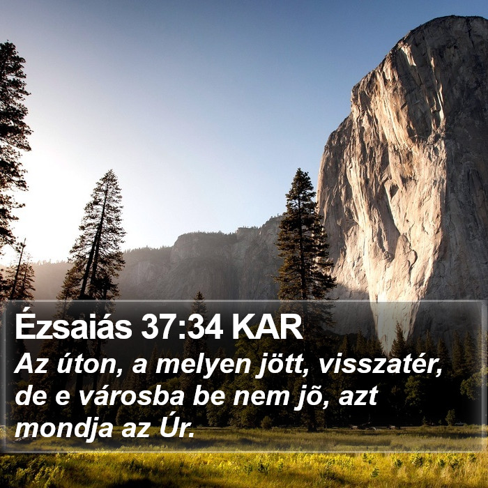 Ézsaiás 37:34 KAR Bible Study