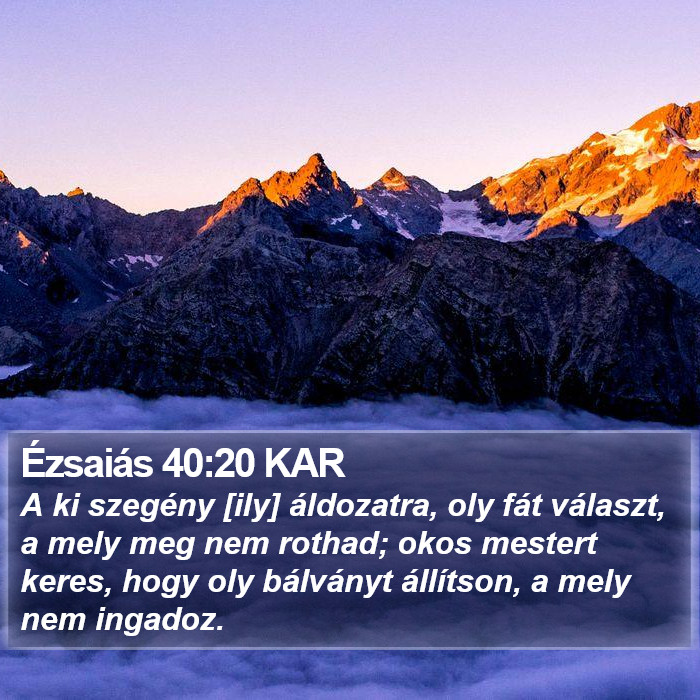 Ézsaiás 40:20 KAR Bible Study