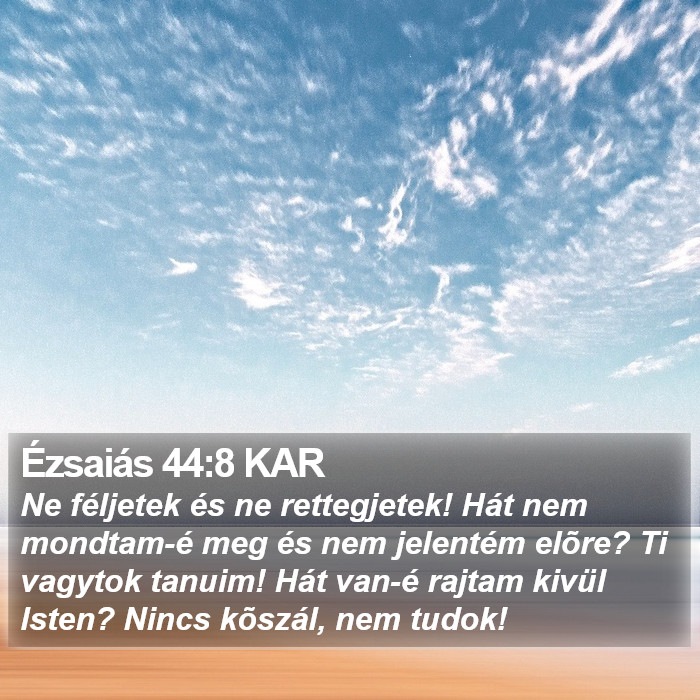 Ézsaiás 44:8 KAR Bible Study