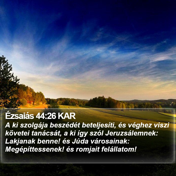 Ézsaiás 44:26 KAR Bible Study