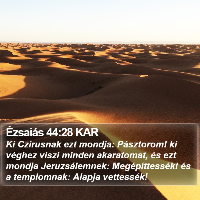 Ézsaiás 44:28 KAR Bible Study