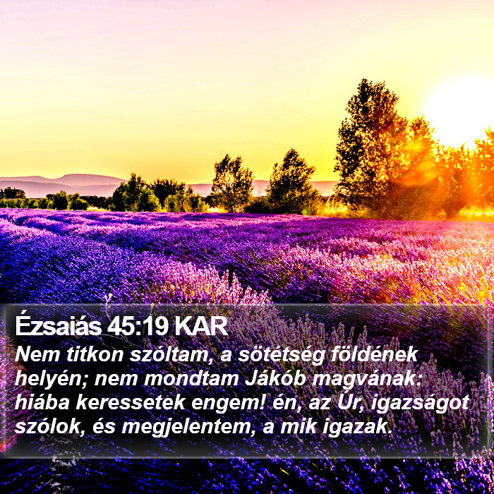 Ézsaiás 45:19 KAR Bible Study