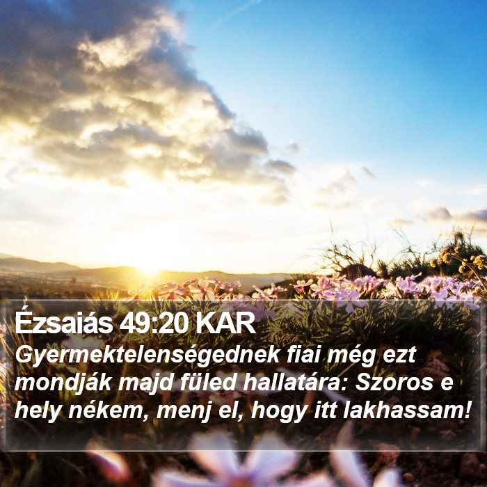 Ézsaiás 49:20 KAR Bible Study