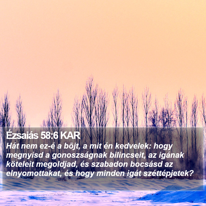 Ézsaiás 58:6 KAR Bible Study