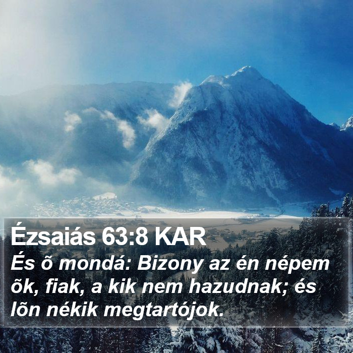 Ézsaiás 63:8 KAR Bible Study