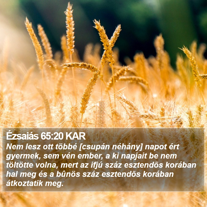 Ézsaiás 65:20 KAR Bible Study