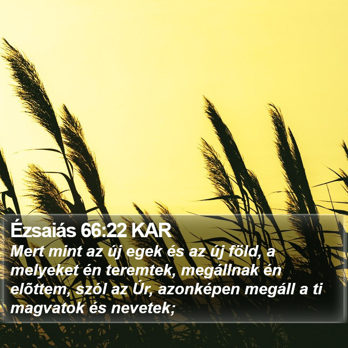 Ézsaiás 66:22 KAR Bible Study