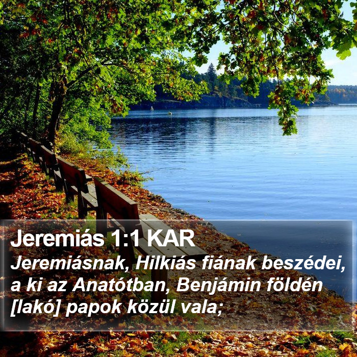 Jeremiás 1:1 KAR Bible Study