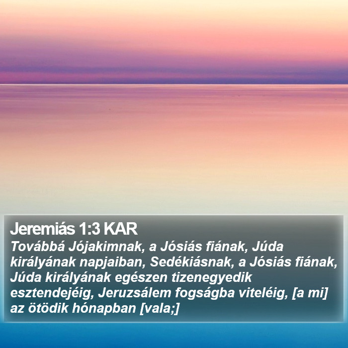 Jeremiás 1:3 KAR Bible Study