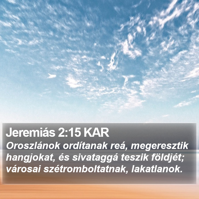 Jeremiás 2:15 KAR Bible Study