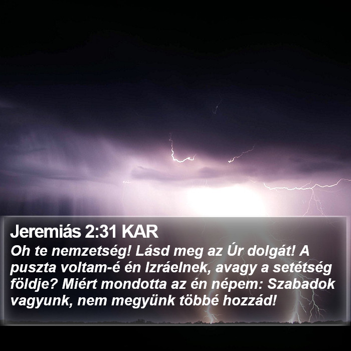 Jeremiás 2:31 KAR Bible Study