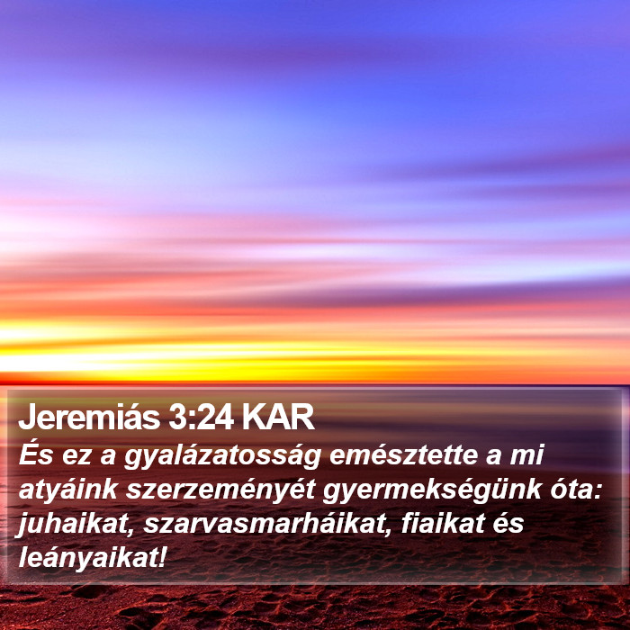 Jeremiás 3:24 KAR Bible Study