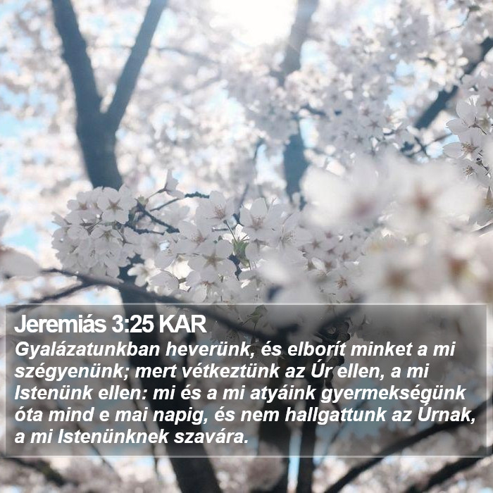 Jeremiás 3:25 KAR Bible Study