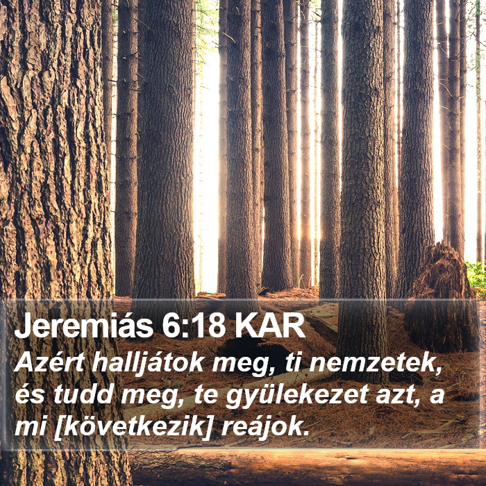 Jeremiás 6:18 KAR Bible Study