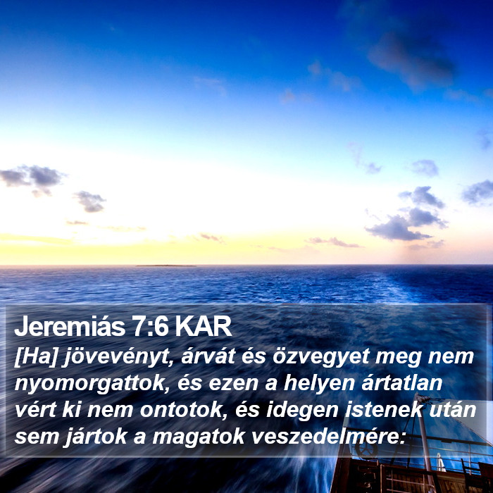 Jeremiás 7:6 KAR Bible Study