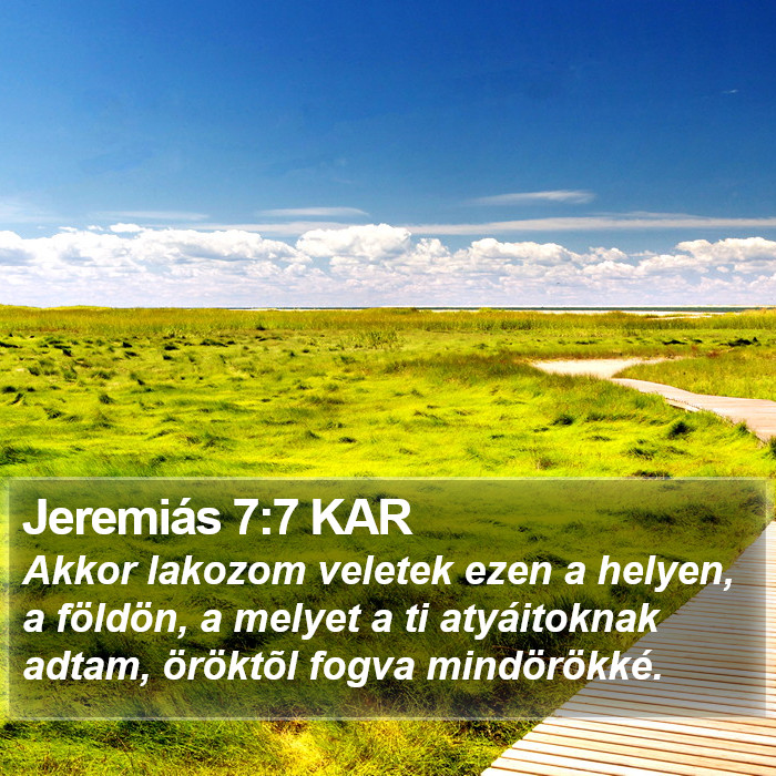 Jeremiás 7:7 KAR Bible Study