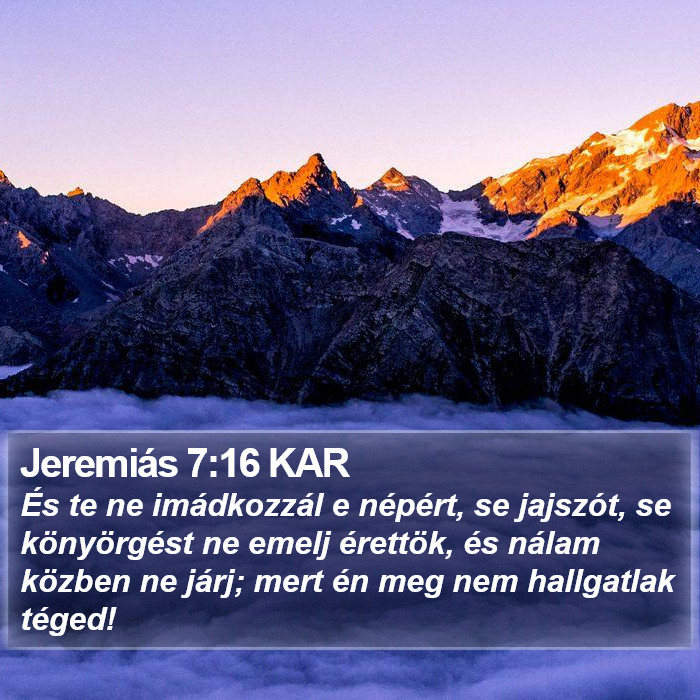 Jeremiás 7:16 KAR Bible Study