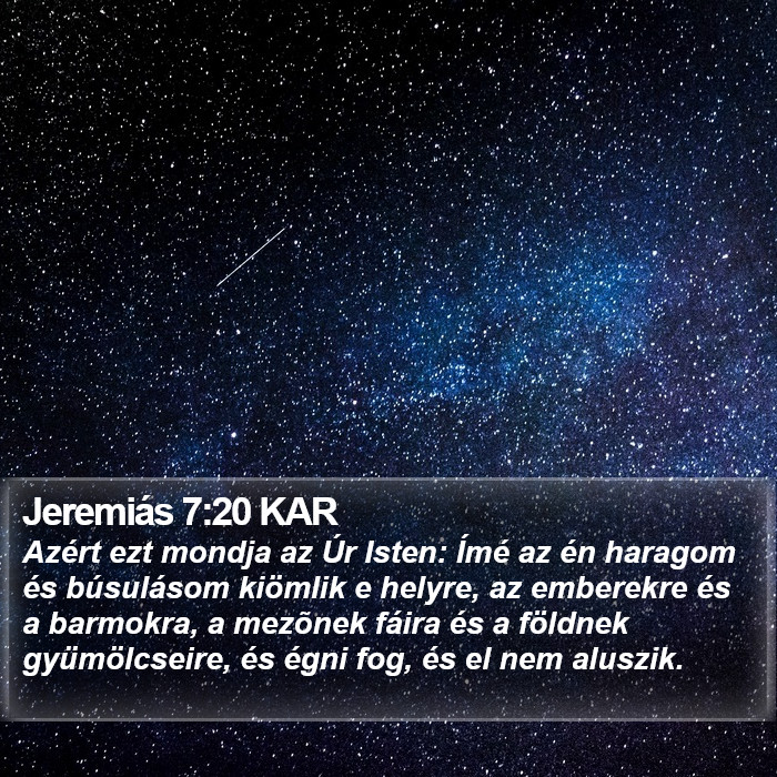 Jeremiás 7:20 KAR Bible Study