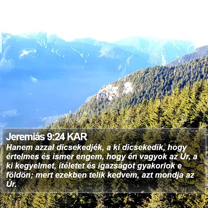 Jeremiás 9:24 KAR Bible Study