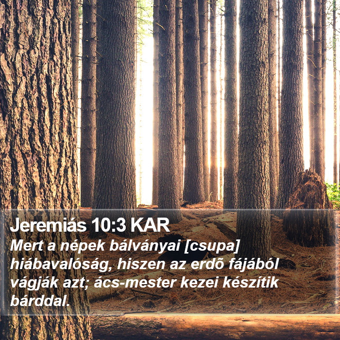 Jeremiás 10:3 KAR Bible Study