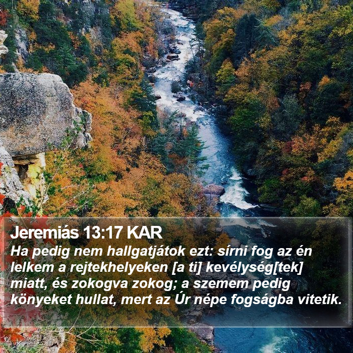 Jeremiás 13:17 KAR Bible Study