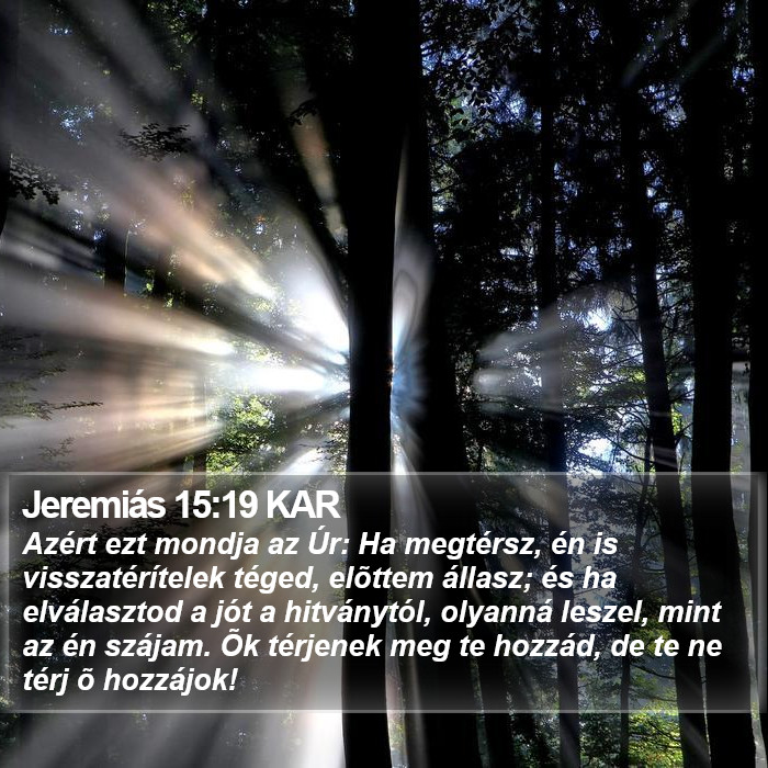 Jeremiás 15:19 KAR Bible Study