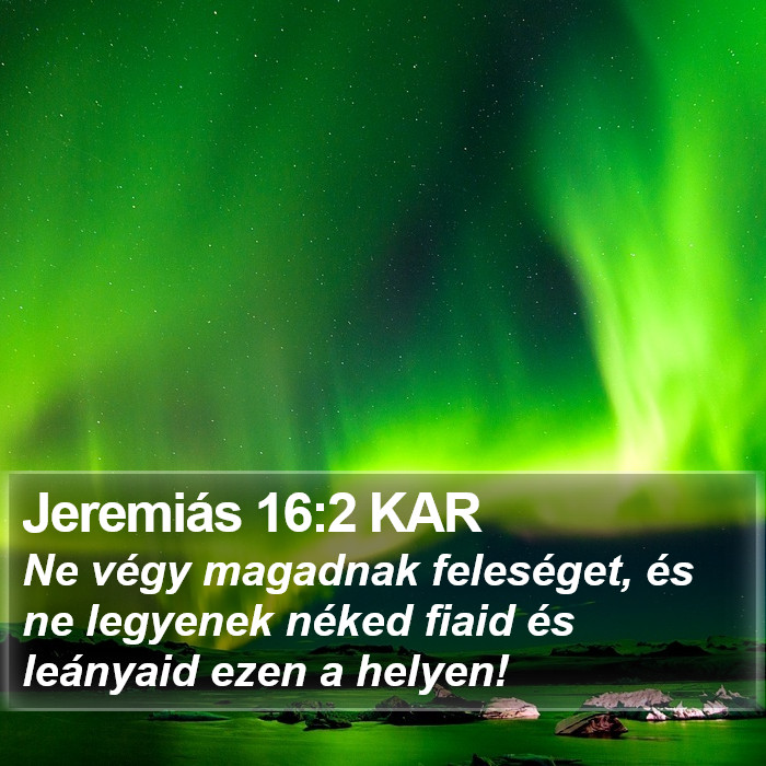 Jeremiás 16:2 KAR Bible Study