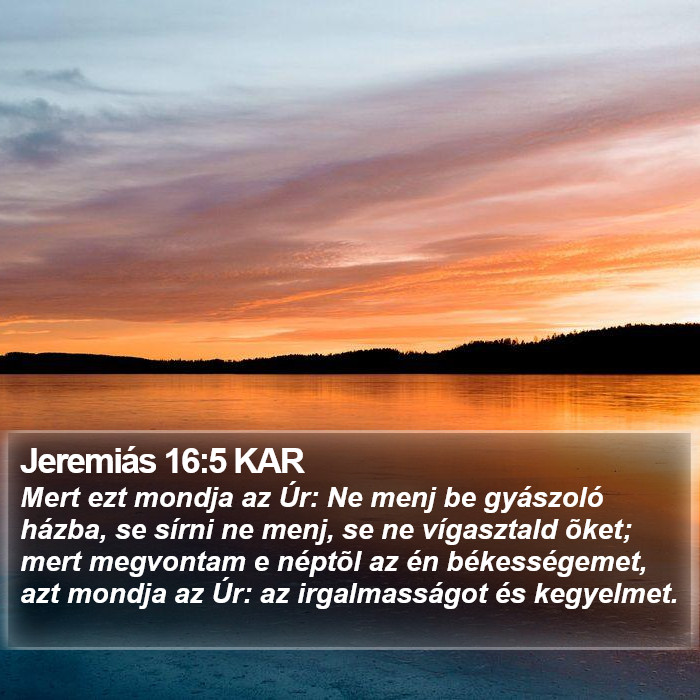 Jeremiás 16:5 KAR Bible Study