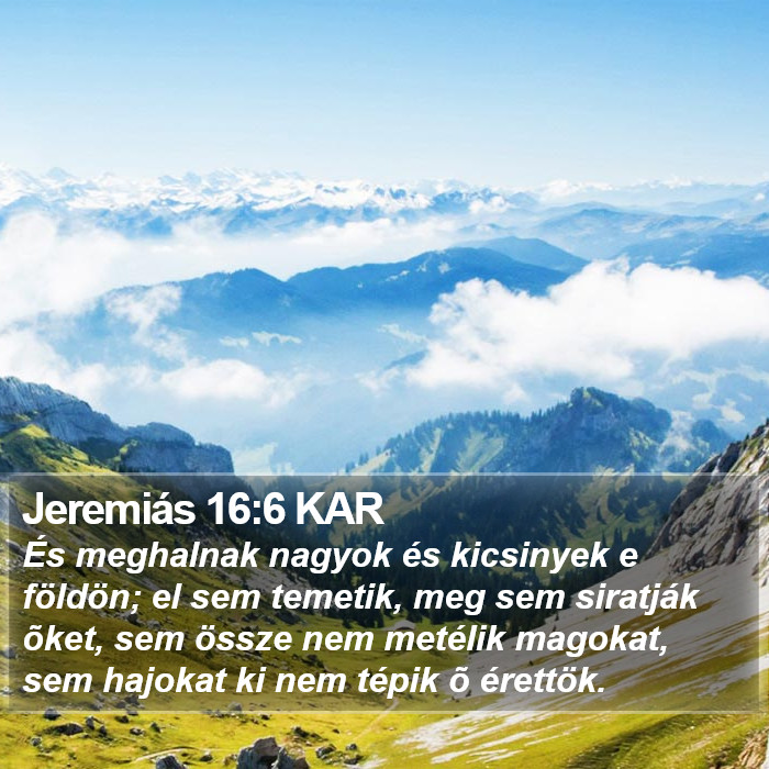 Jeremiás 16:6 KAR Bible Study