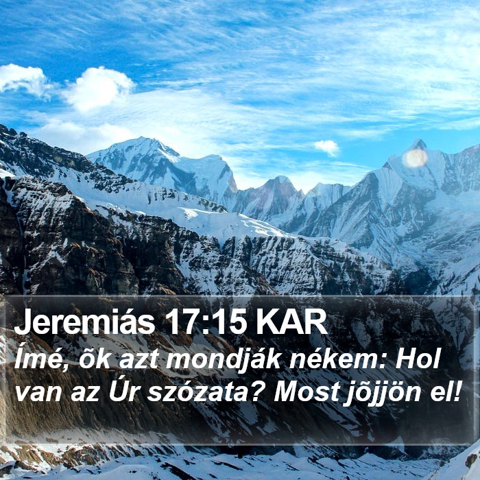 Jeremiás 17:15 KAR Bible Study