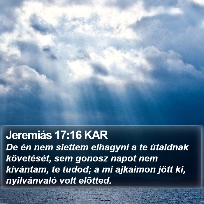 Jeremiás 17:16 KAR Bible Study