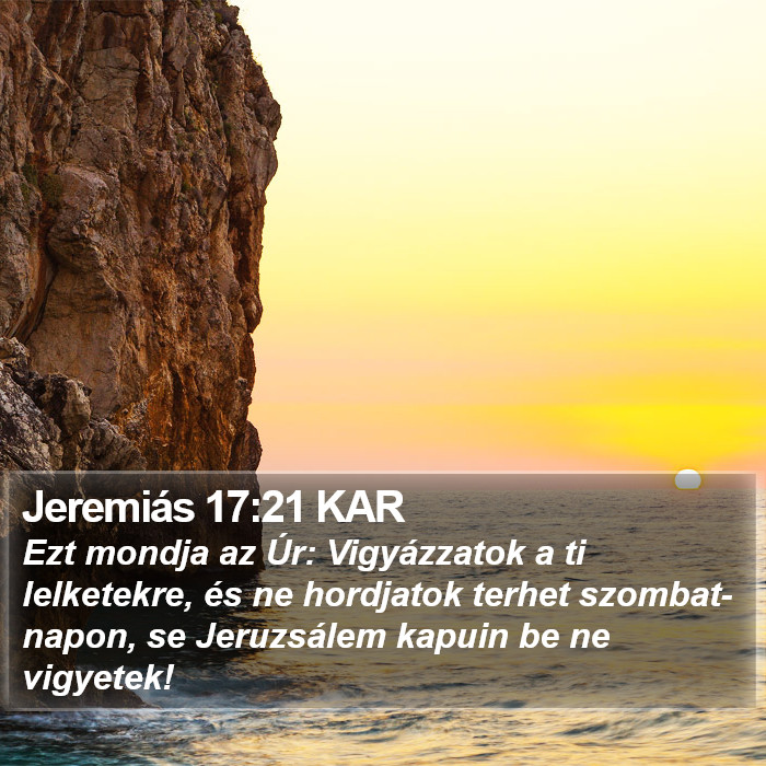 Jeremiás 17:21 KAR Bible Study