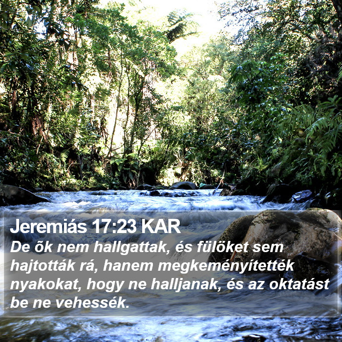 Jeremiás 17:23 KAR Bible Study