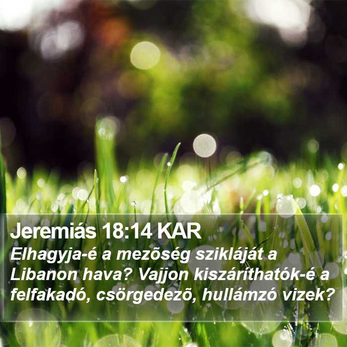 Jeremiás 18:14 KAR Bible Study