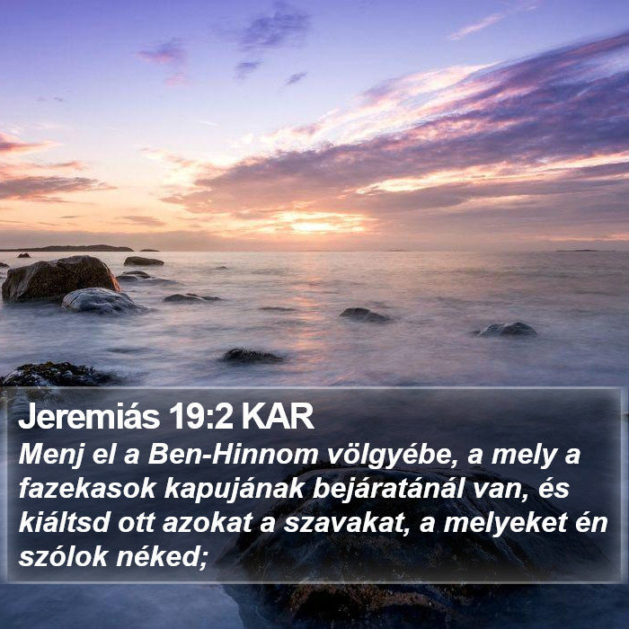 Jeremiás 19:2 KAR Bible Study