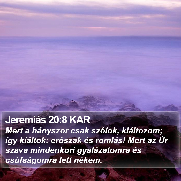 Jeremiás 20:8 KAR Bible Study