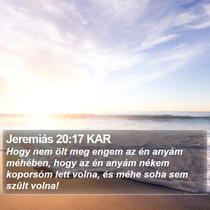 Jeremiás 20:17 KAR Bible Study