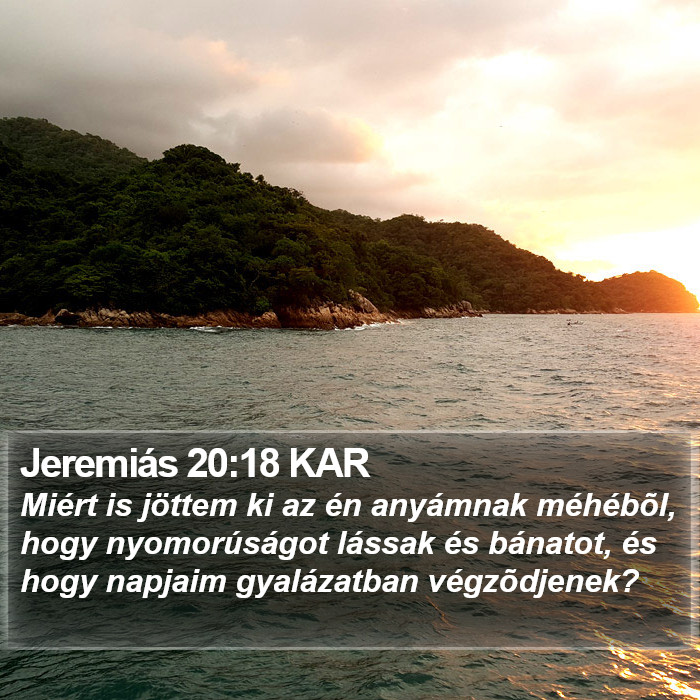 Jeremiás 20:18 KAR Bible Study