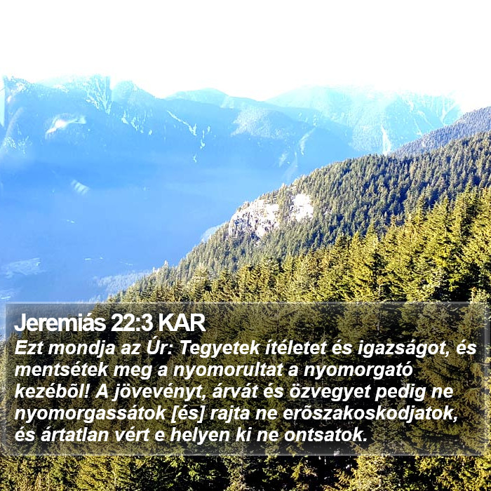 Jeremiás 22:3 KAR Bible Study