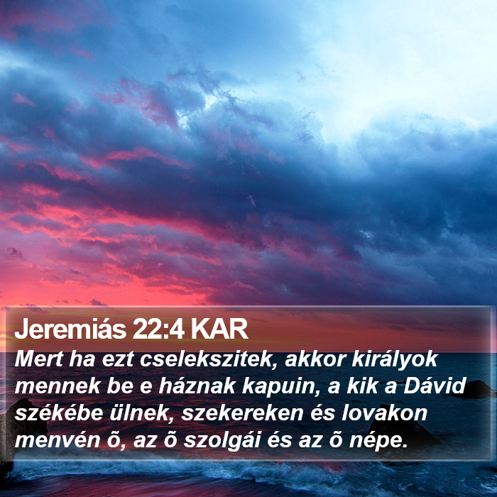 Jeremiás 22:4 KAR Bible Study