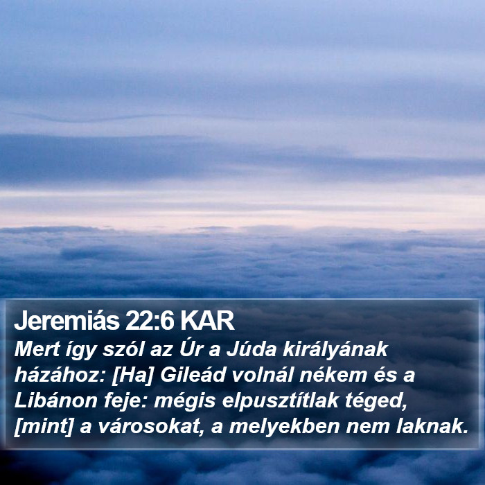 Jeremiás 22:6 KAR Bible Study