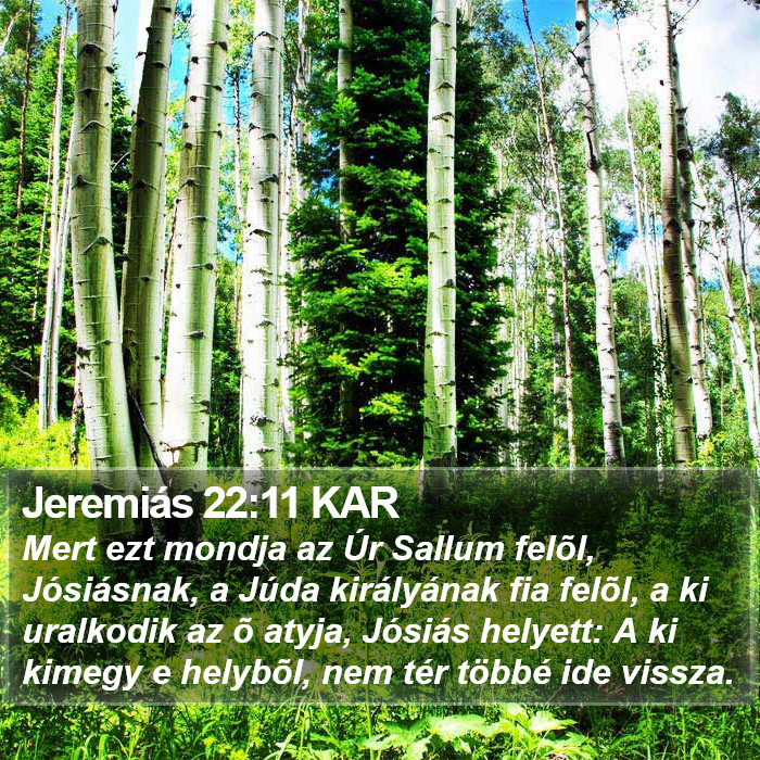 Jeremiás 22:11 KAR Bible Study