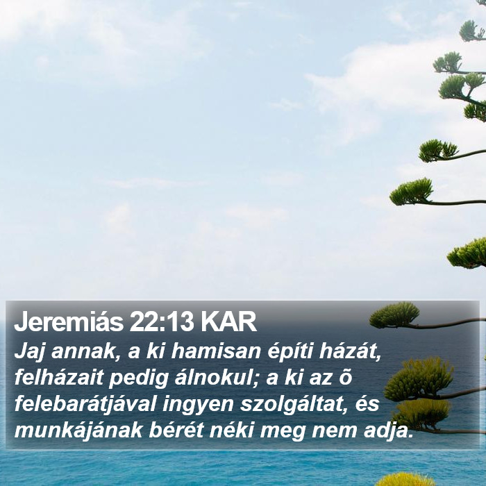 Jeremiás 22:13 KAR Bible Study