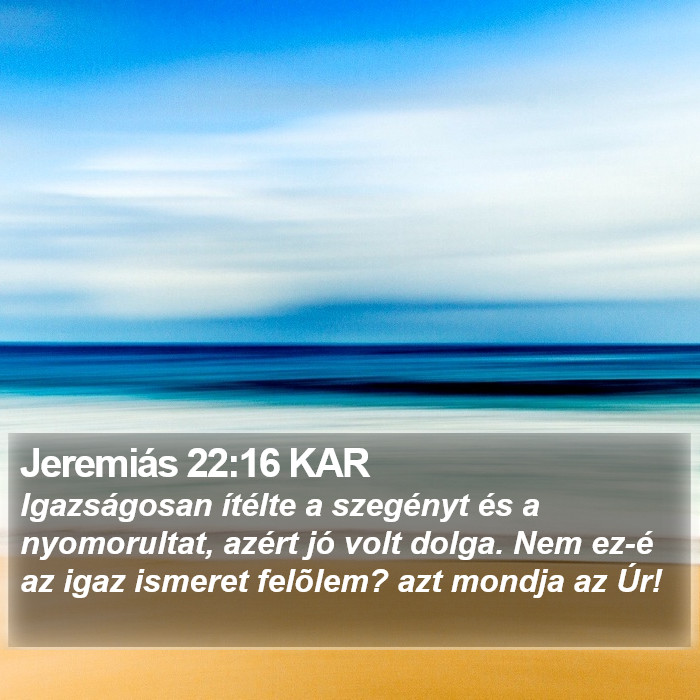 Jeremiás 22:16 KAR Bible Study