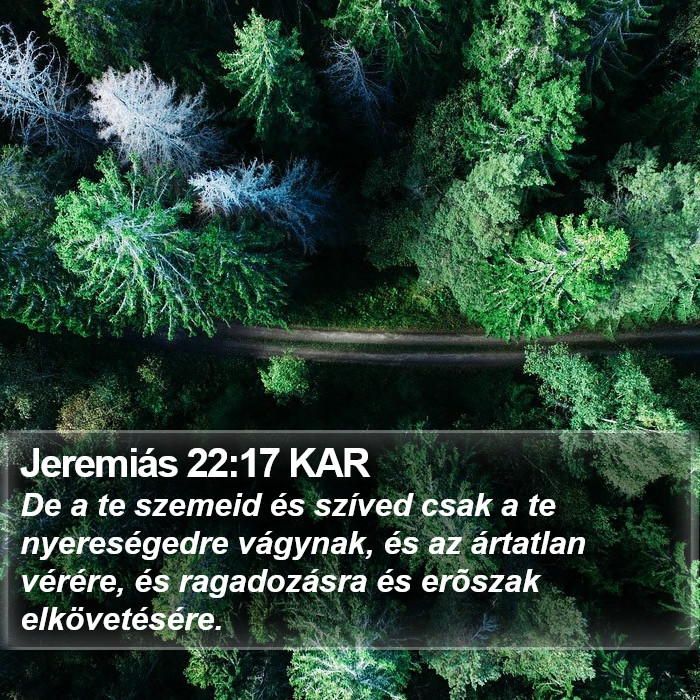 Jeremiás 22:17 KAR Bible Study